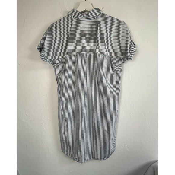 Marine Layer Womens Striped Button-Front Short Sleeve Shirt Dress Small Blue - Picture 2 of 9